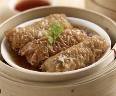 Pork & Vege rolled in beancurd sheet (3pieces)